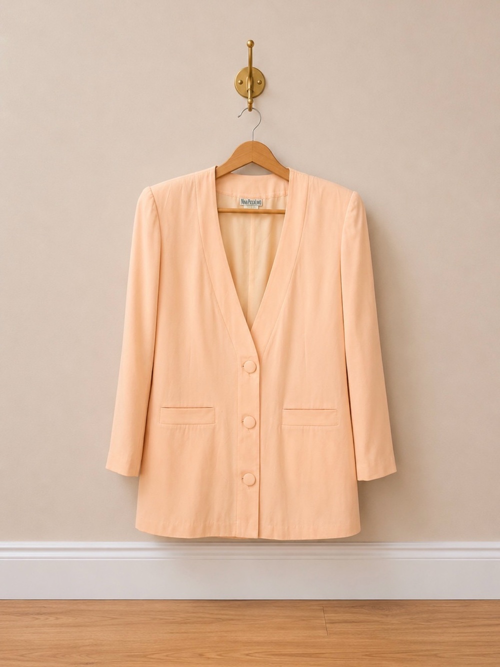 Nina Piccalino Peach V-Neck Button Blazer
